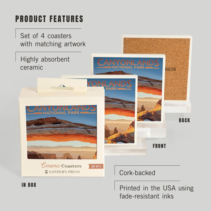 Canyonlands National Park, Utah, Arch, Painterly Series, Coasters Coasters Lantern Press 