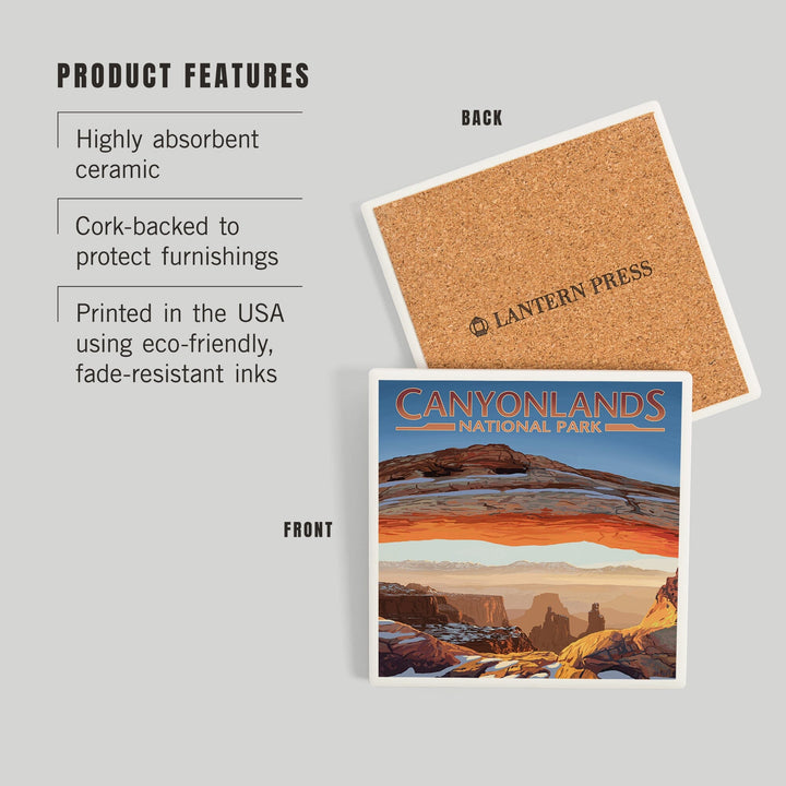 Canyonlands National Park, Utah, Arch, Painterly Series, Coasters Coasters Lantern Press 