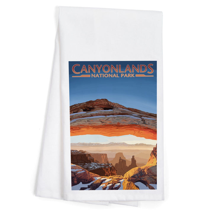 Canyonlands National Park, Utah, Arch, Painterly Series, Organic Cotton Kitchen Tea Towels Kitchen Lantern Press 