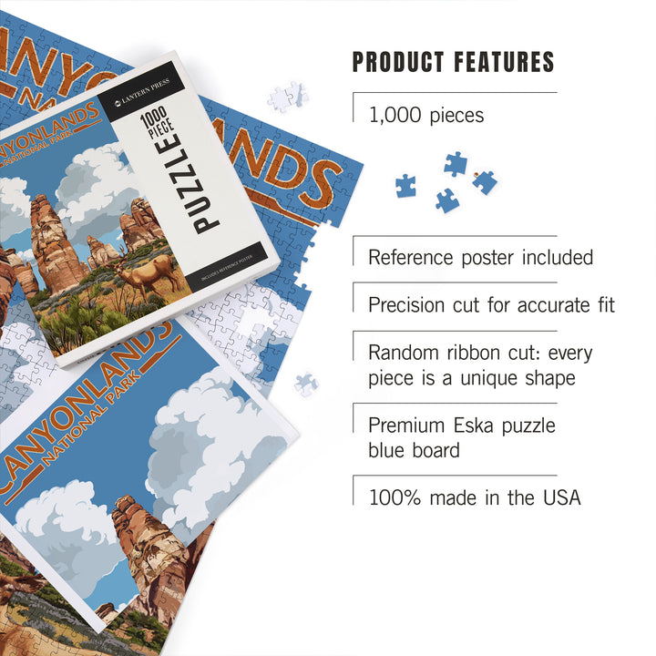 Canyonlands National Park, Utah, Chesler and Deer, Jigsaw Puzzle Puzzle Lantern Press 
