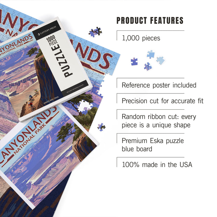 Canyonlands National Park, Utah, Conflunce and Bikers, Jigsaw Puzzle Puzzle Lantern Press 