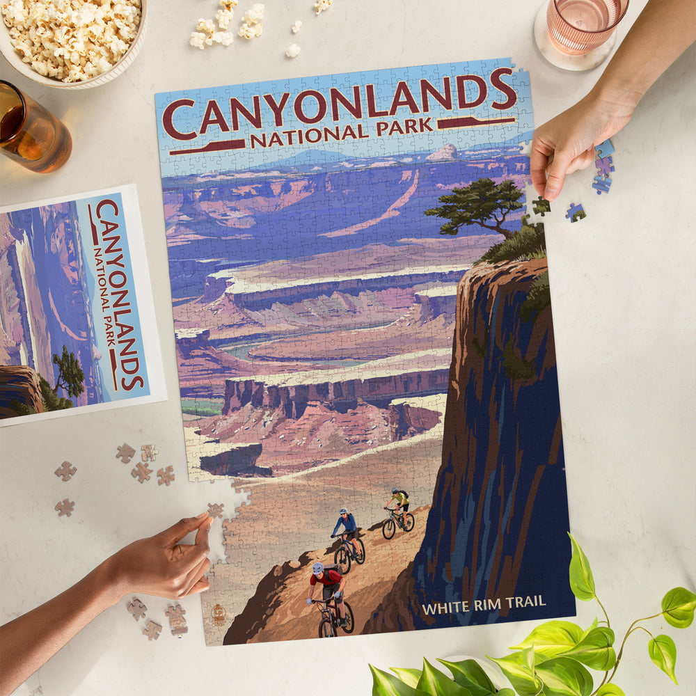 Canyonlands National Park, Utah, Conflunce and Bikers, Jigsaw Puzzle Puzzle Lantern Press 