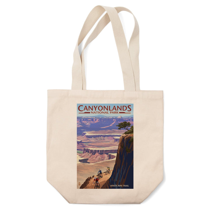Canyonlands National Park, Utah, Conflunce & Bikers, Lantern Press Artwork, Tote Bag Totes Lantern Press 