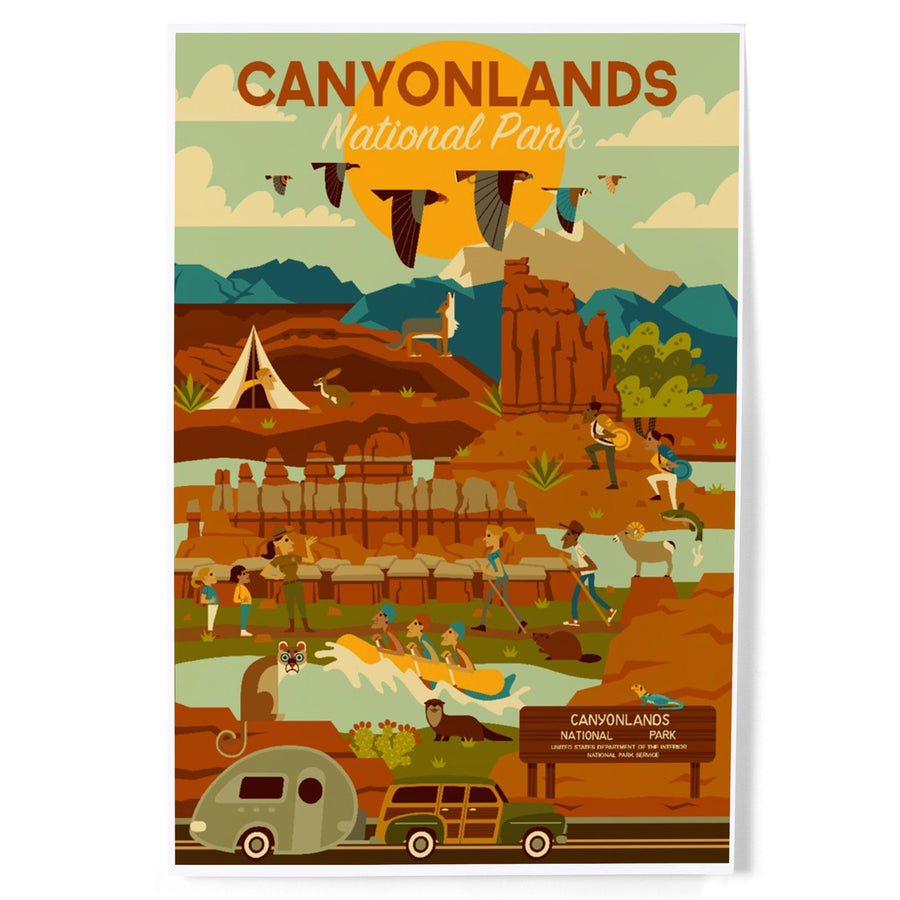 Canyonlands National Park, Utah, Geometric National Park Series, Art & Giclee Prints Art Lantern Press 
