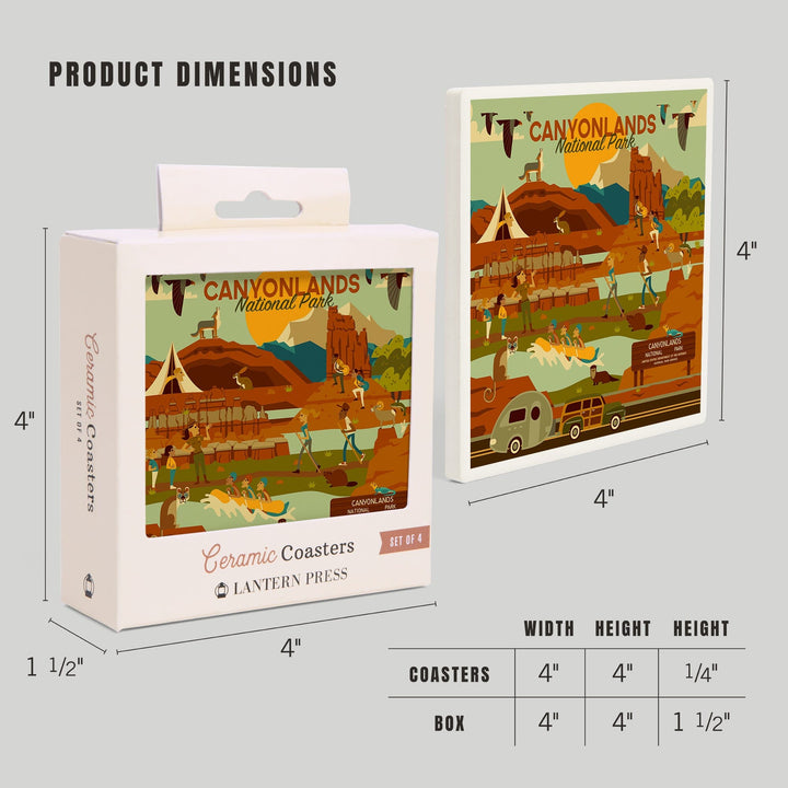 Canyonlands National Park, Utah, Geometric National Park Series, Coasters Coasters Lantern Press 