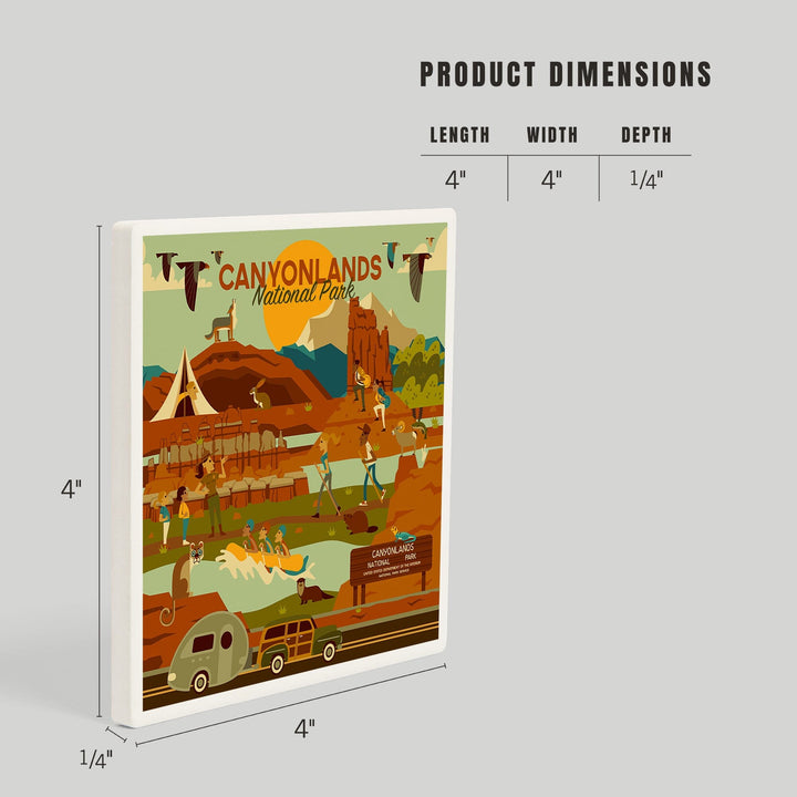 Canyonlands National Park, Utah, Geometric National Park Series, Coasters Coasters Lantern Press 