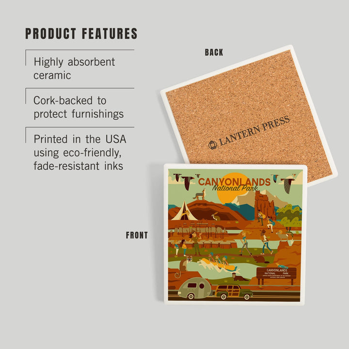 Canyonlands National Park, Utah, Geometric National Park Series, Coasters Coasters Lantern Press 