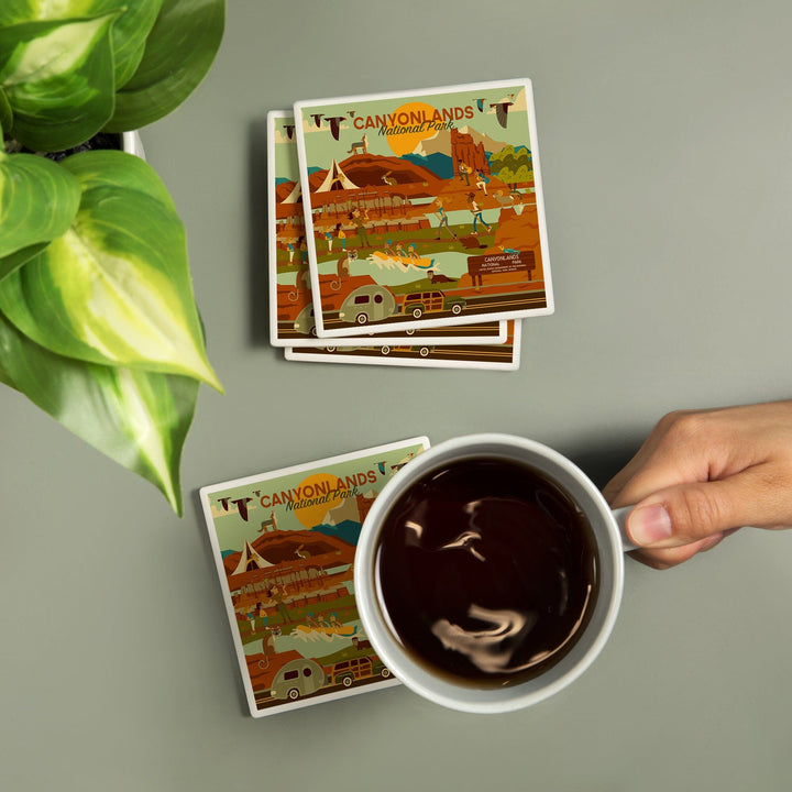 Canyonlands National Park, Utah, Geometric National Park Series, Coasters Coasters Lantern Press 