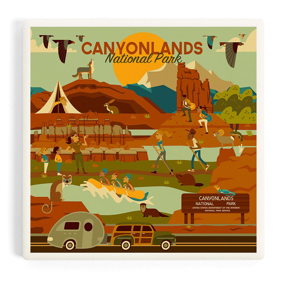 Canyonlands National Park, Utah, Geometric National Park Series, Coasters Coasters Lantern Press 