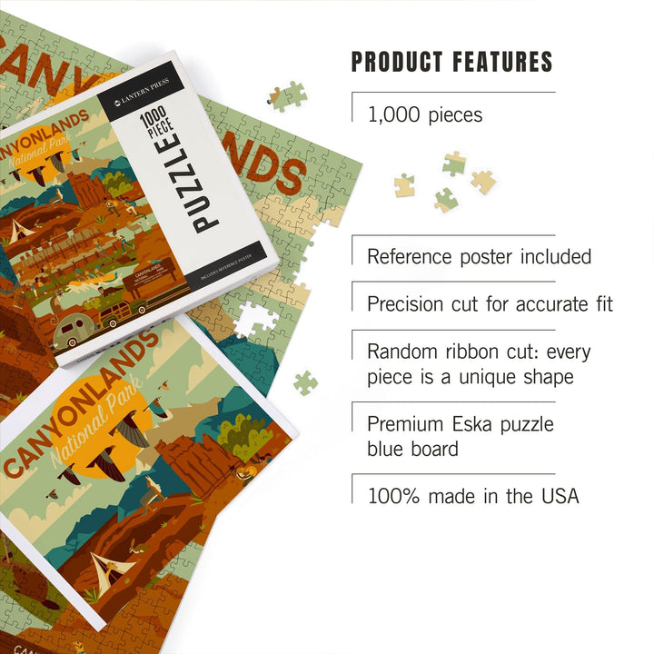 Canyonlands National Park, Utah, Geometric National Park Series, Jigsaw Puzzle Puzzle Lantern Press 