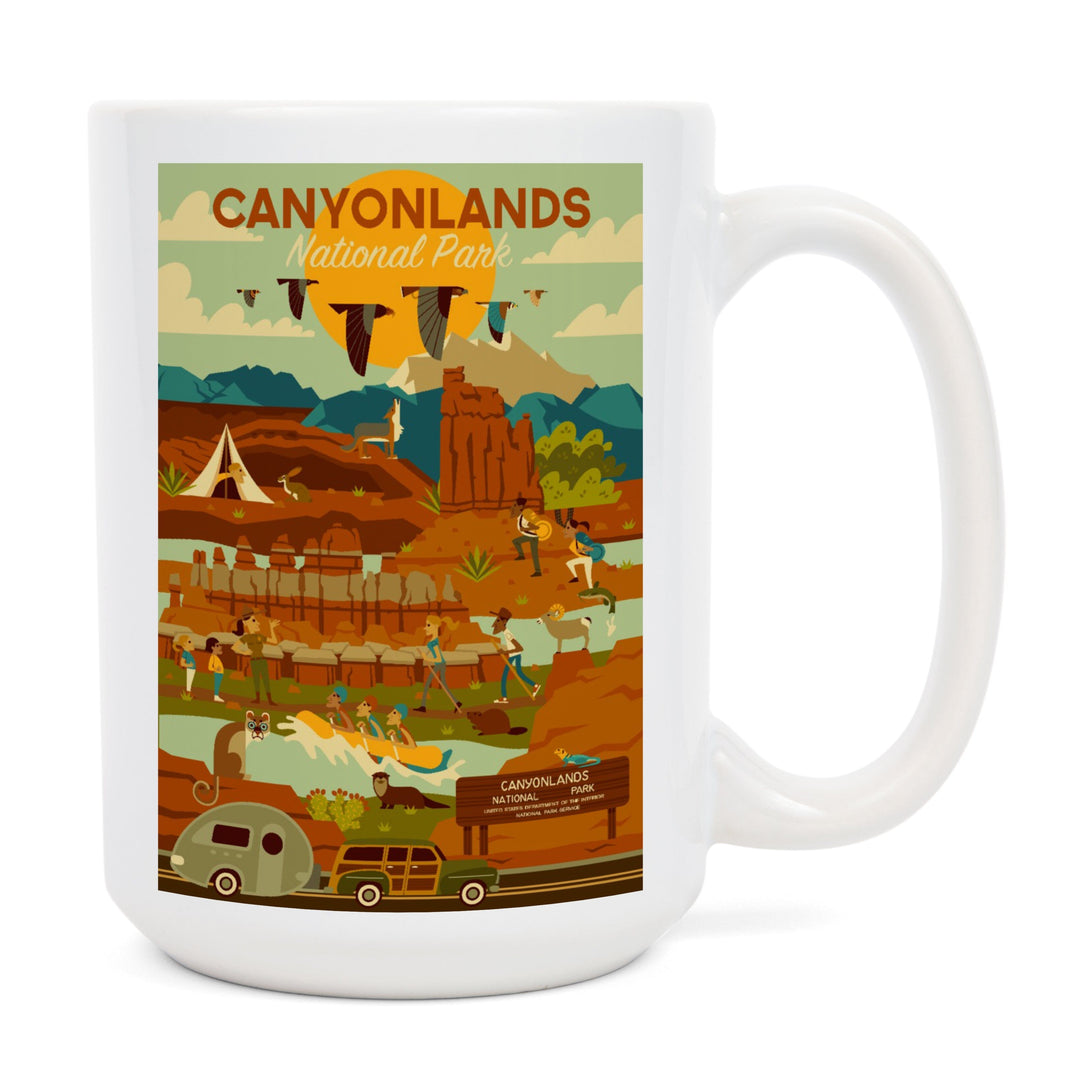 Canyonlands National Park, Utah, Geometric National Park Series, Lantern Press Artwork, Ceramic Mug Mugs Lantern Press 