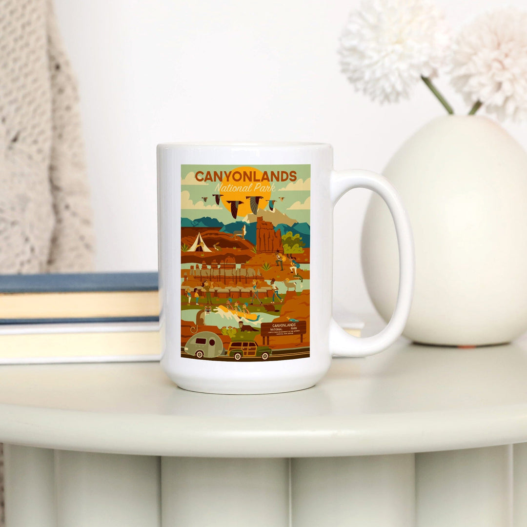 Canyonlands National Park, Utah, Geometric National Park Series, Lantern Press Artwork, Ceramic Mug Mugs Lantern Press 