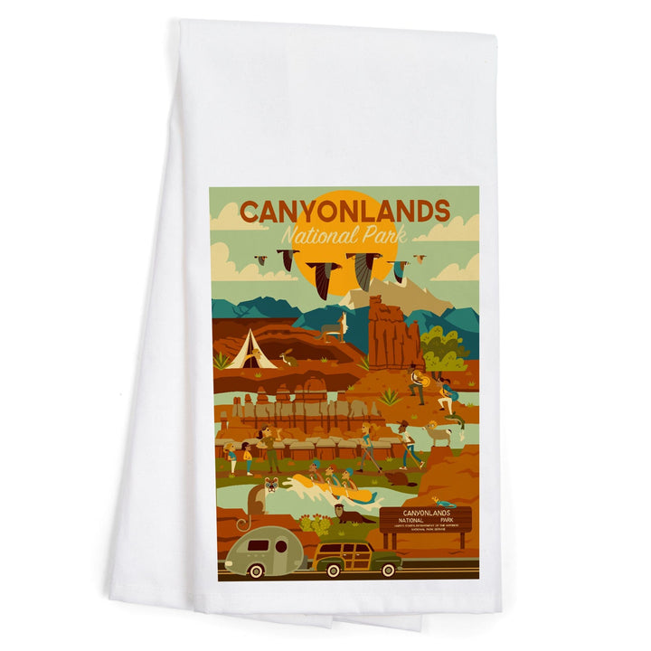 Canyonlands National Park, Utah, Geometric National Park Series, Organic Cotton Kitchen Tea Towels Kitchen Lantern Press 