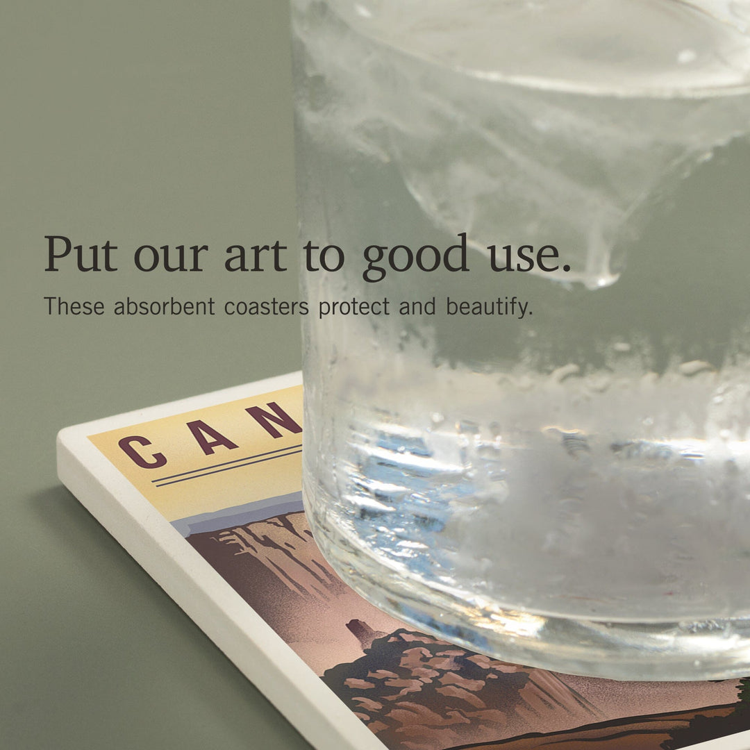 Canyonlands National Park, Utah, Lithograph National Park Series, Coasters Coasters Lantern Press 