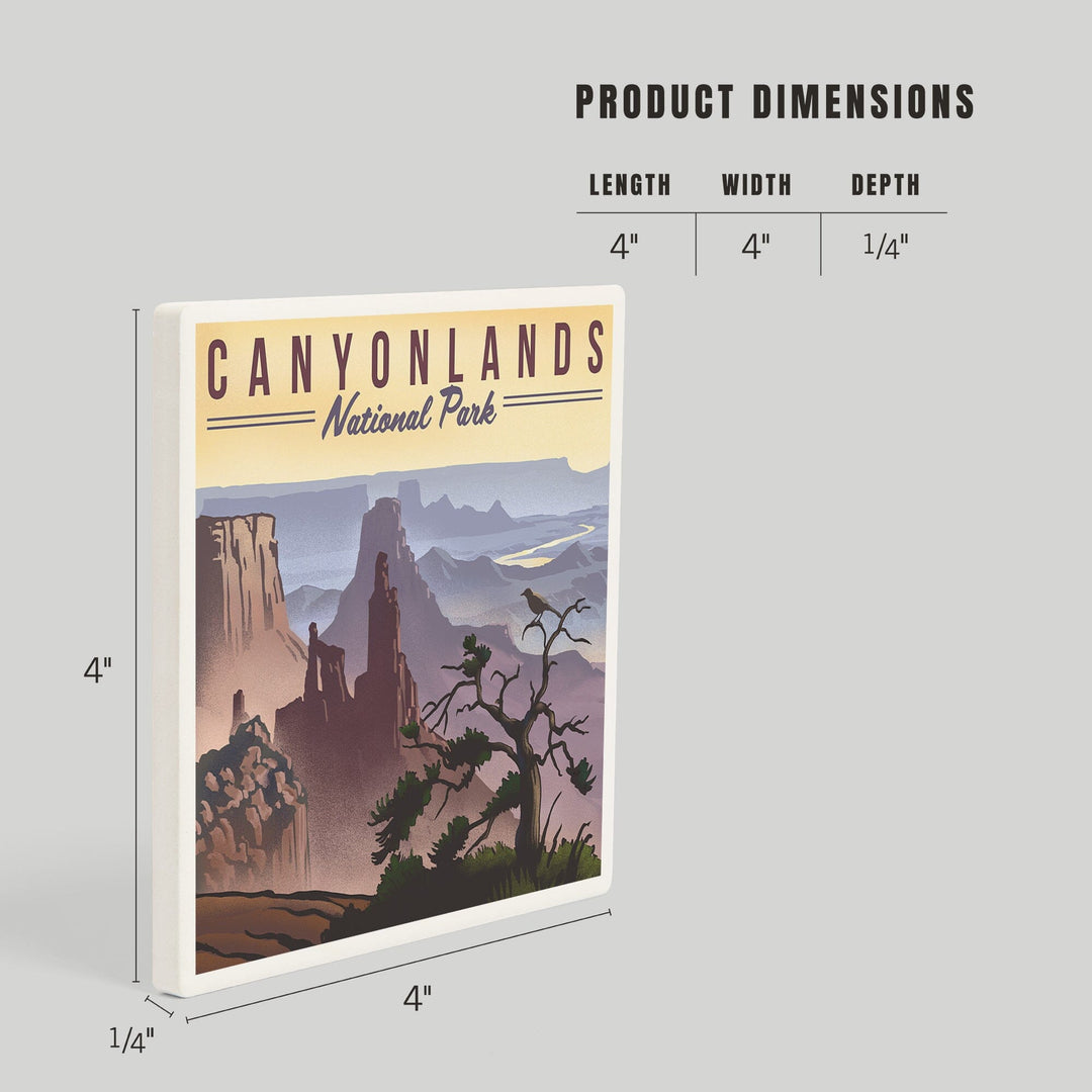 Canyonlands National Park, Utah, Lithograph National Park Series, Coasters Coasters Lantern Press 
