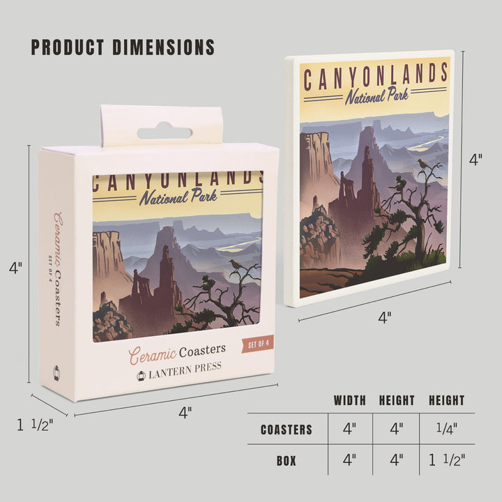 Canyonlands National Park, Utah, Lithograph National Park Series, Coasters Coasters Lantern Press 