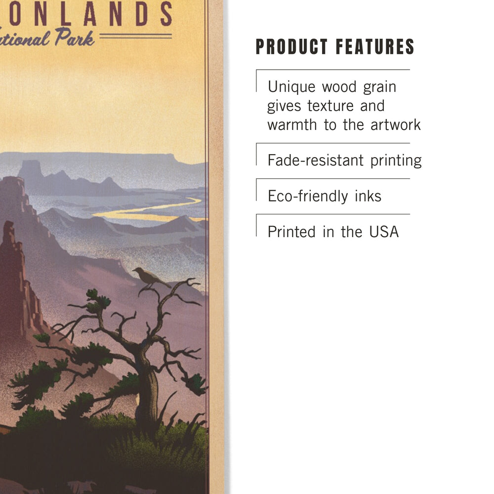 Canyonlands National Park, Utah, Lithograph National Park Series, Wood Signs and Postcards - Lantern Press
