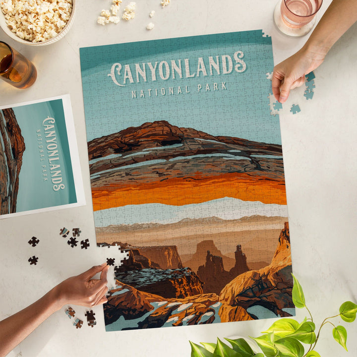 Canyonlands National Park, Utah, Painterly National Park Series, Jigsaw Puzzle - Lantern Press