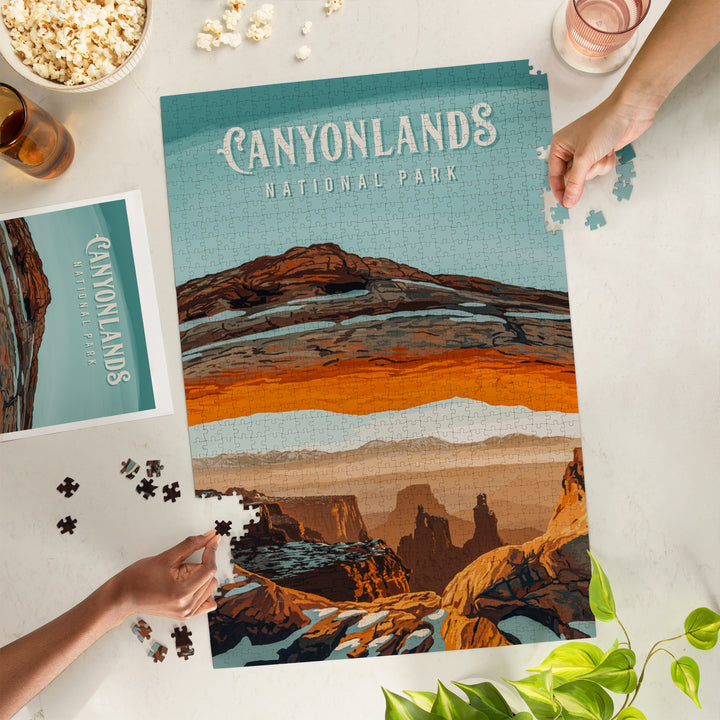 Canyonlands National Park, Utah, Painterly National Park Series, Jigsaw Puzzle Puzzle Lantern Press 