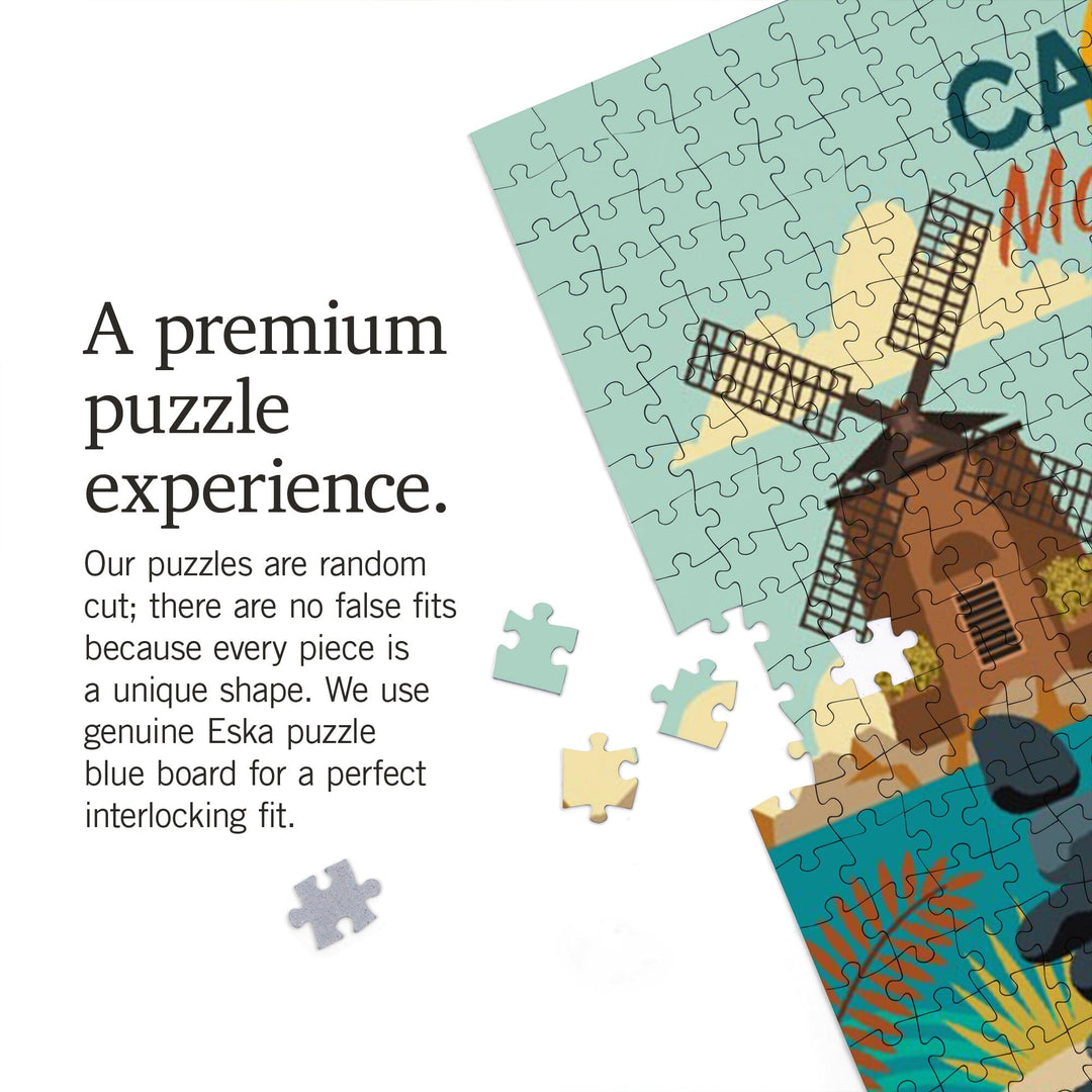 Cape Cod, Massachusetts, Beach Geometric, Jigsaw Puzzle Puzzle Lantern Press 