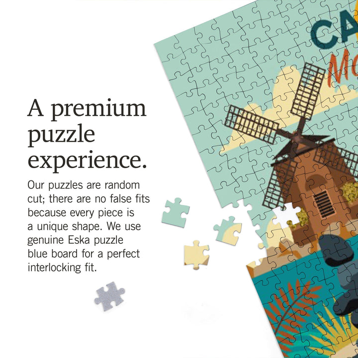 Cape Cod, Massachusetts, Beach Geometric, Jigsaw Puzzle Puzzle Lantern Press 