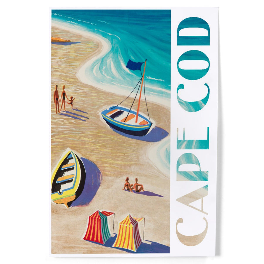 Cape Cod, Massachusetts, Beach Scene, Art & Giclee Prints Art Lantern Press 