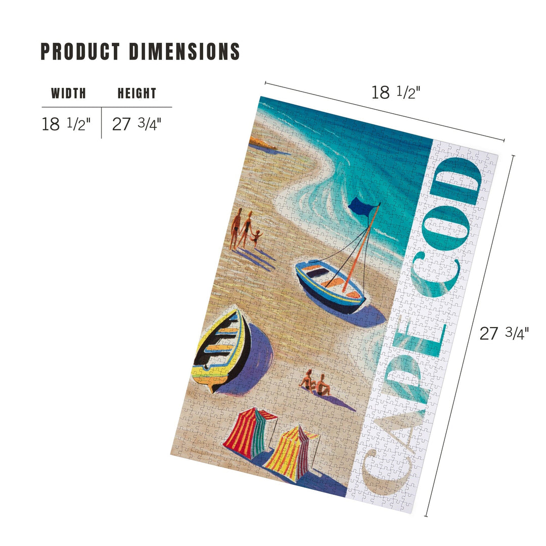 Cape Cod, Massachusetts, Beach Scene, Jigsaw Puzzle Puzzle Lantern Press 
