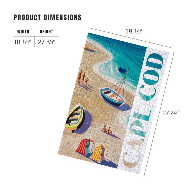 Cape Cod, Massachusetts, Beach Scene, Jigsaw Puzzle Puzzle Lantern Press 