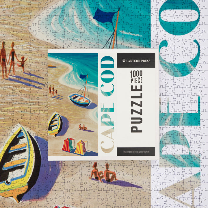 Cape Cod, Massachusetts, Beach Scene, Jigsaw Puzzle Puzzle Lantern Press 