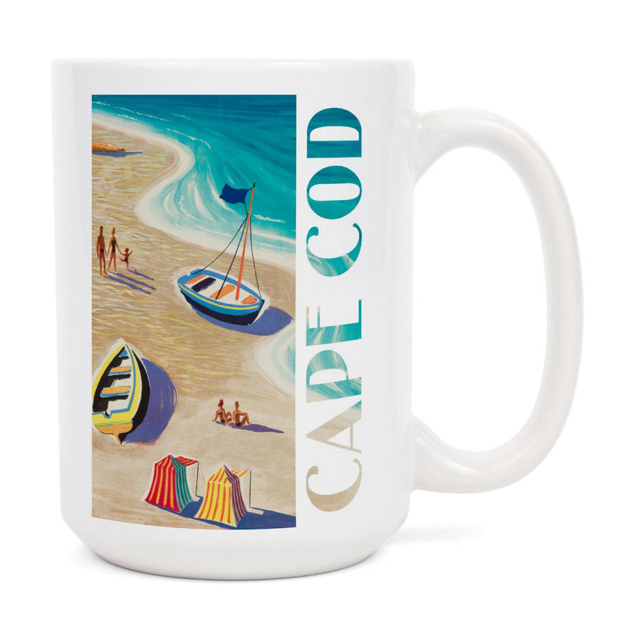Cape Cod, Massachusetts, Beach Scene, Lantern Press Artwork, Ceramic Mug Mugs Lantern Press 