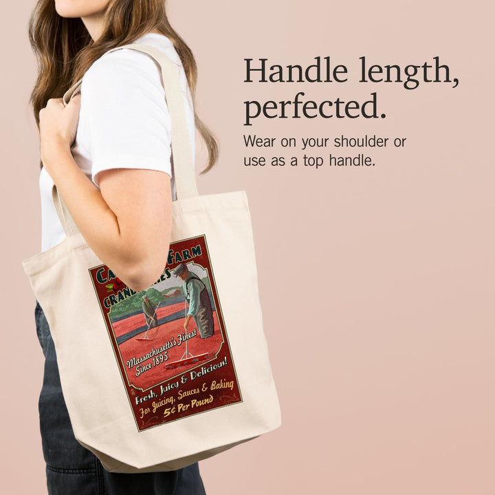 Cape Cod, Massachusetts, Cranberry Vintage Sign, Tote Bag Totes Lantern Press 