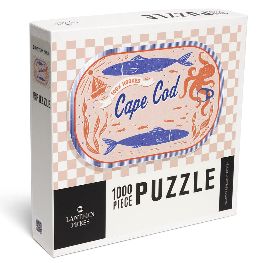 Cape Cod, Massachusetts, Dockside Series, 100% Hooked, Jigsaw Puzzle Puzzle Lantern Press 