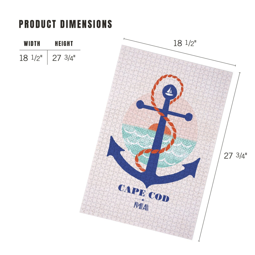 Cape Cod, Massachusetts, Dockside Series, Anchor, Jigsaw Puzzle - Lantern Press