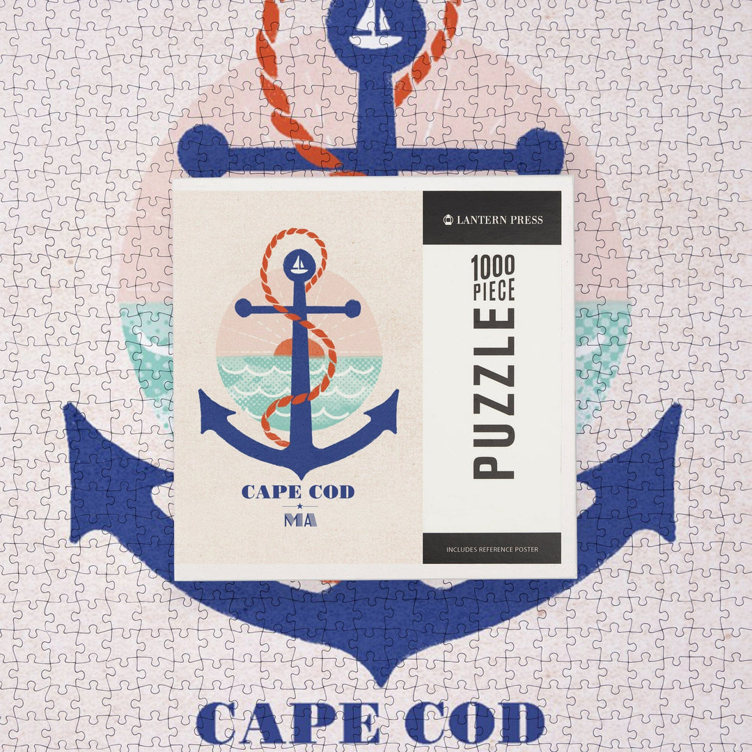 Cape Cod, Massachusetts, Dockside Series, Anchor, Jigsaw Puzzle - Lantern Press