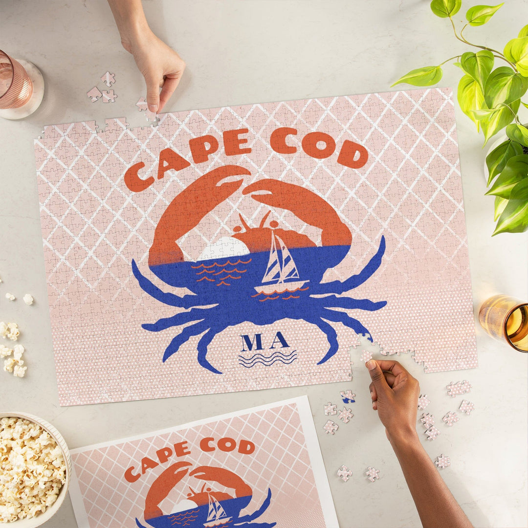 Cape Cod, Massachusetts, Dockside Series, Crab, Jigsaw Puzzle - Lantern Press