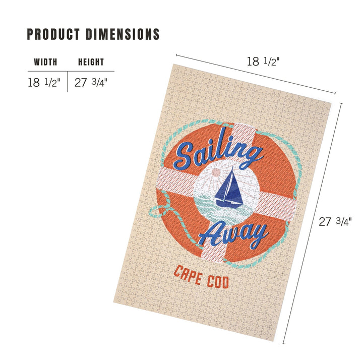 Cape Cod, Massachusetts, Dockside Series, Sailing Away, Jigsaw Puzzle Puzzle Lantern Press 