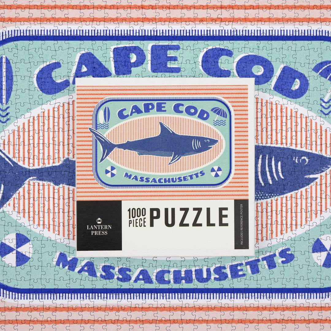 Cape Cod, Massachusetts, Dockside Series, Shark, Jigsaw Puzzle - Lantern Press