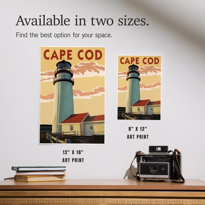 Cape Cod, Massachusetts, Lighthouse, Art & Giclee Prints Art Lantern Press 