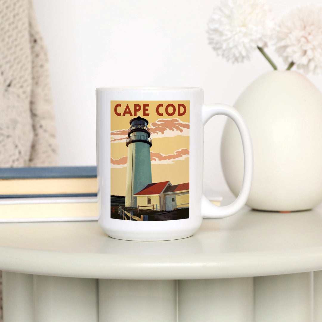 Cape Cod, Massachusetts, Lighthouse, Lantern Press Artwork, Ceramic Mug Mugs Lantern Press 