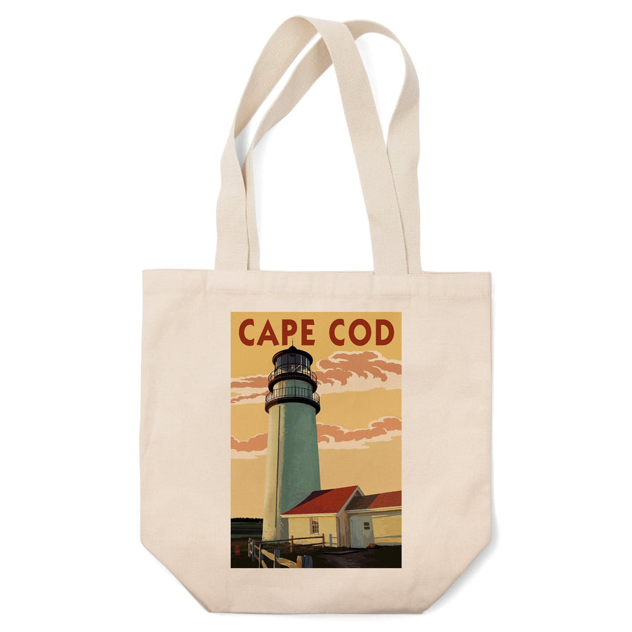 Cape Cod, Massachusetts, Lighthouse, Lantern Press Artwork, Tote Bag Totes Lantern Press 
