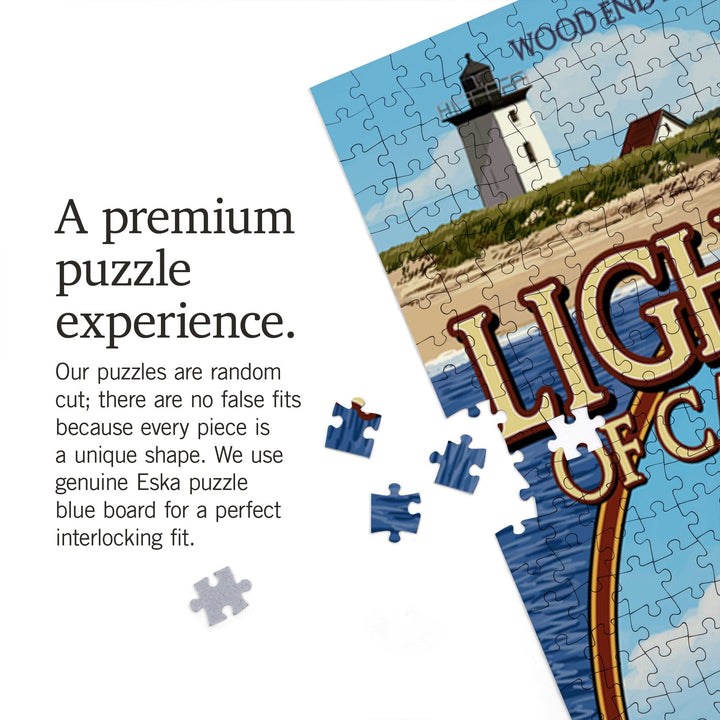Cape Cod, Massachusetts, Lighthouses Montage, Jigsaw Puzzle Puzzle Lantern Press 