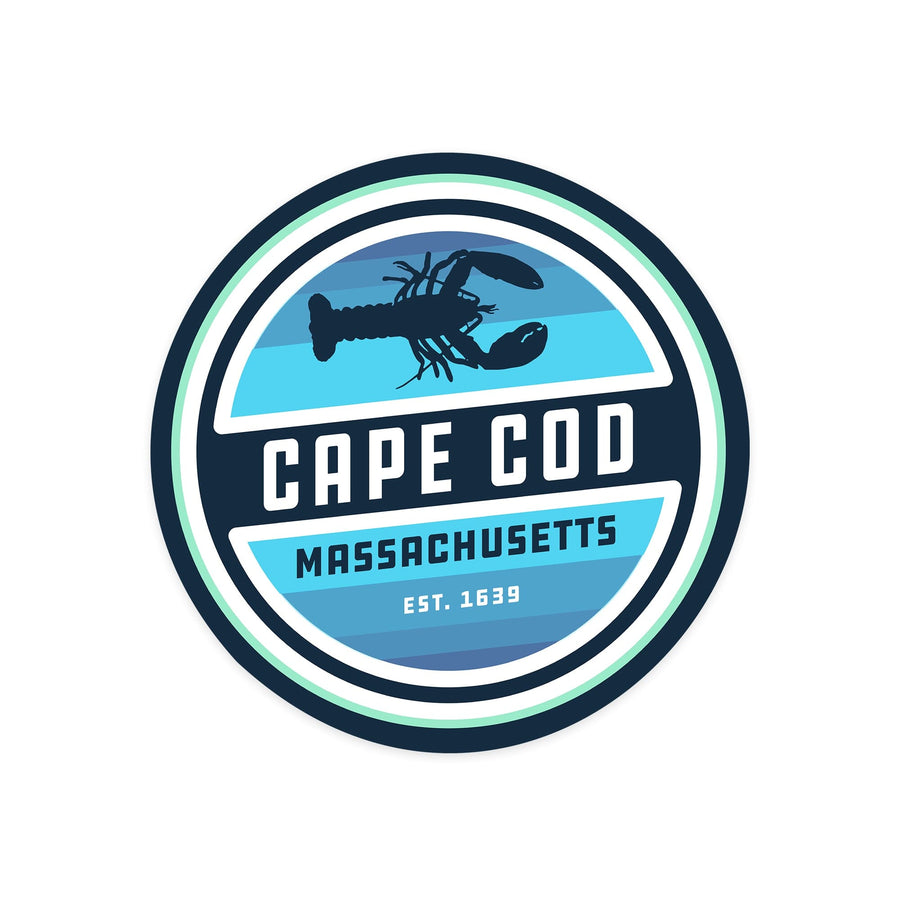 Cape Cod, Massachusetts, Lobster Contour, Vector, Vinyl Sticker Sticker Lantern Press 
