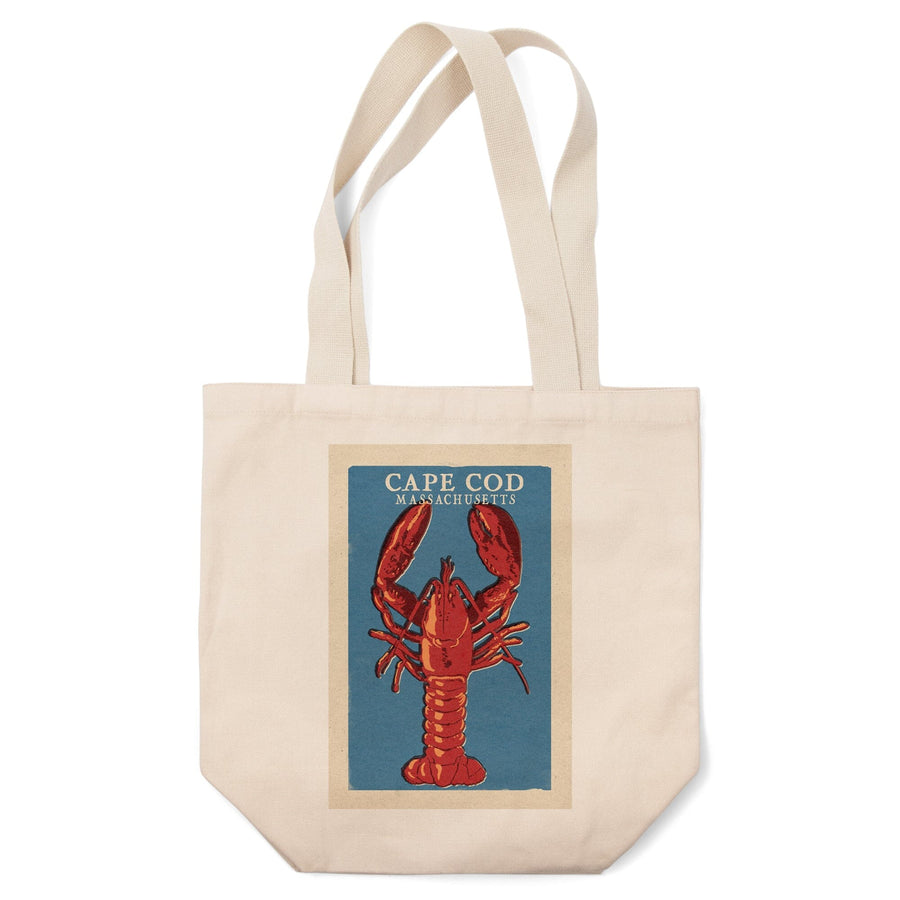 Cape Cod, Massachusetts, Lobster Woodblock, Lantern Press Artwork, Tote Bag Totes Lantern Press 