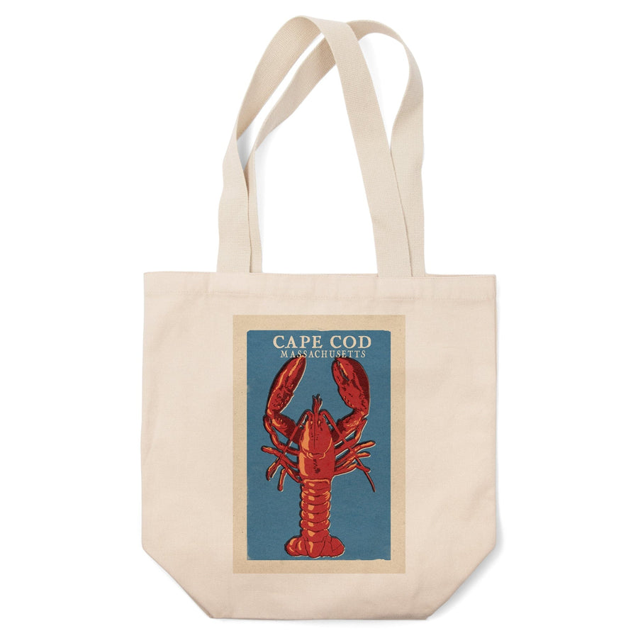 Cape Cod, Massachusetts, Lobster Woodblock, Tote Bag Totes Lantern Press 