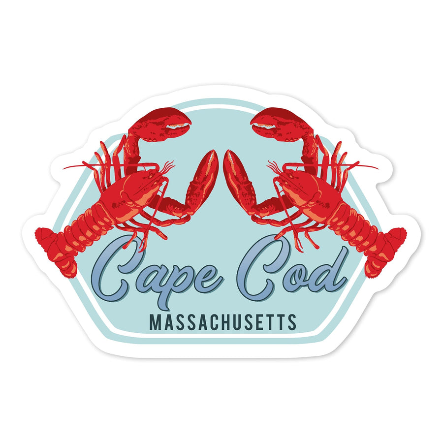 Cape Cod, Massachusetts, Lobsters, Contour, Lantern Press Artwork, Vinyl Sticker Sticker Lantern Press 