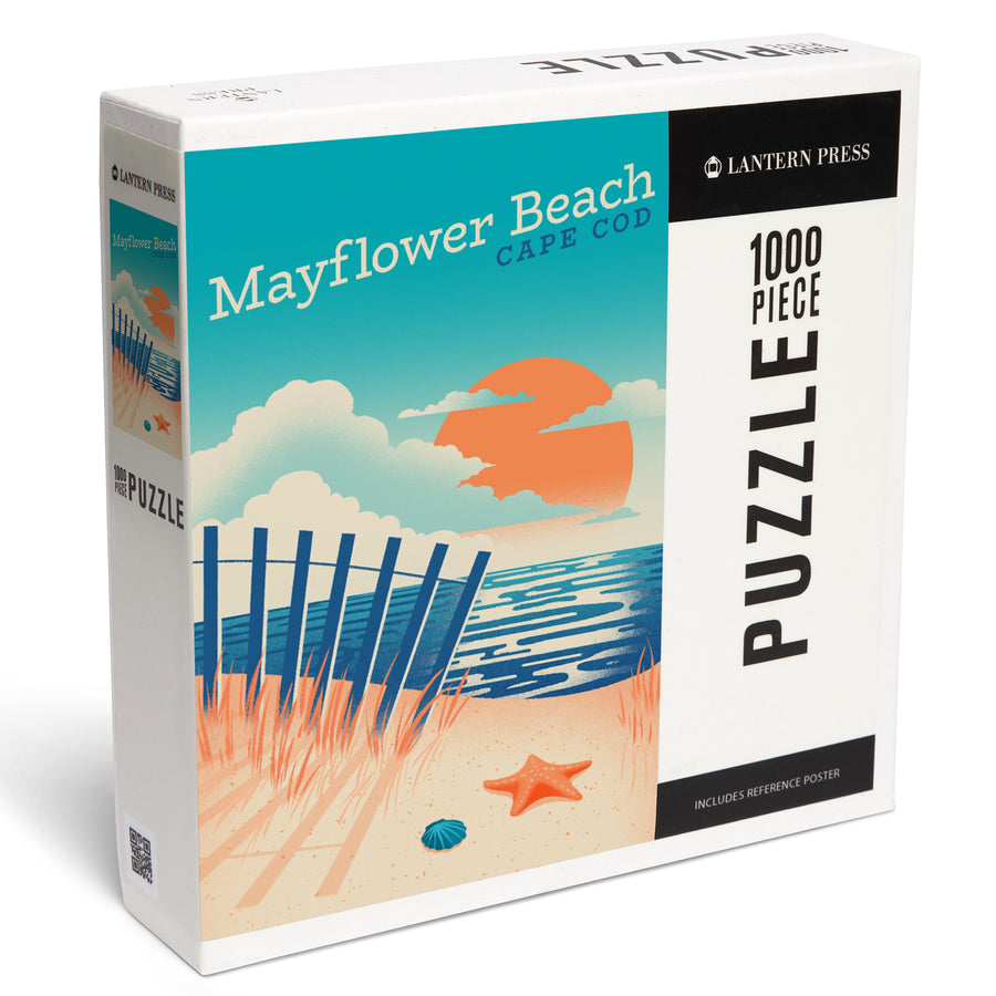 Cape Cod, Massachusetts, Mayflower Beach, Sun-faded Shoreline Collection, Glowing Shore, Beach Scene, Jigsaw Puzzle Puzzle Lantern Press 