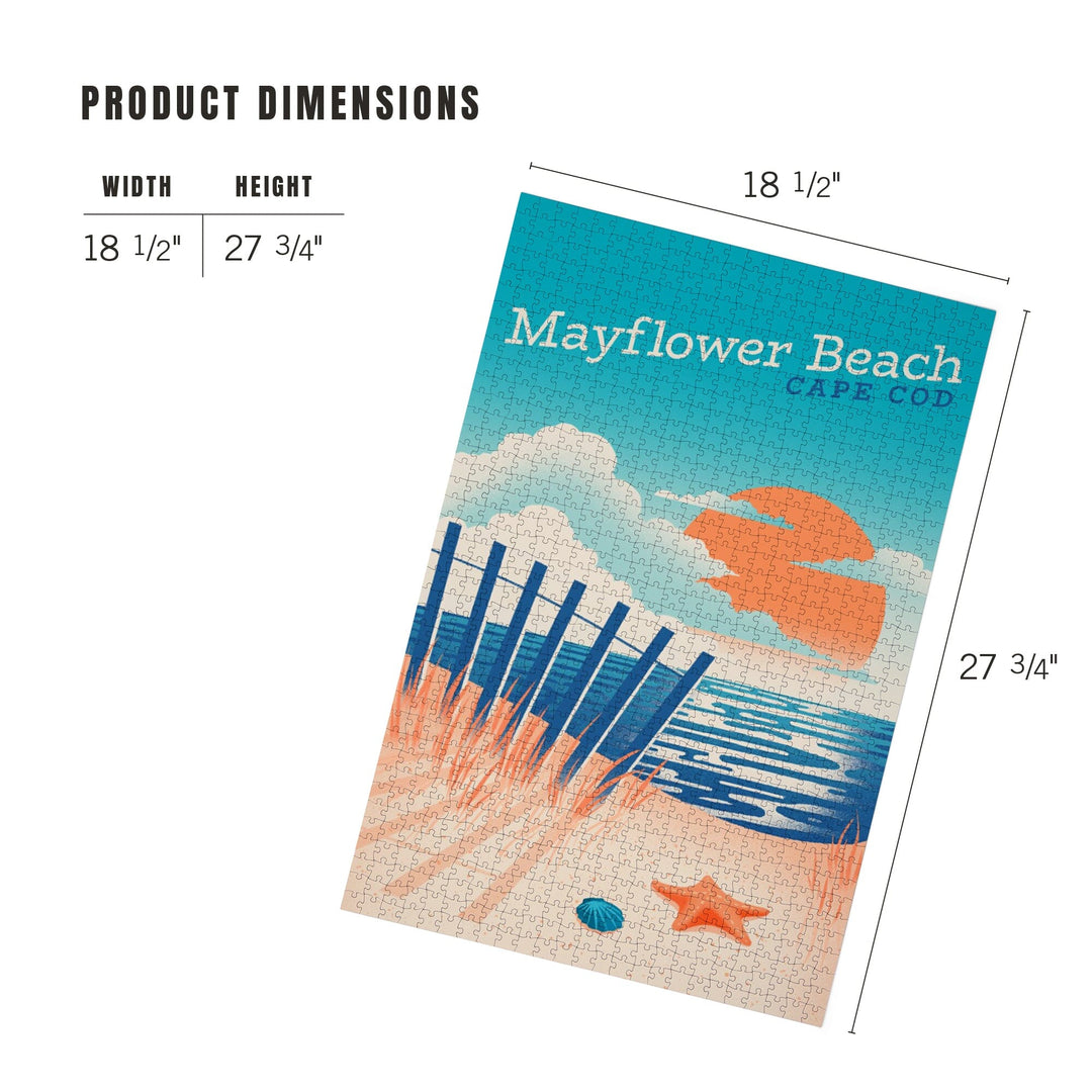 Cape Cod, Massachusetts, Mayflower Beach, Sun-faded Shoreline Collection, Glowing Shore, Beach Scene, Jigsaw Puzzle Puzzle Lantern Press 