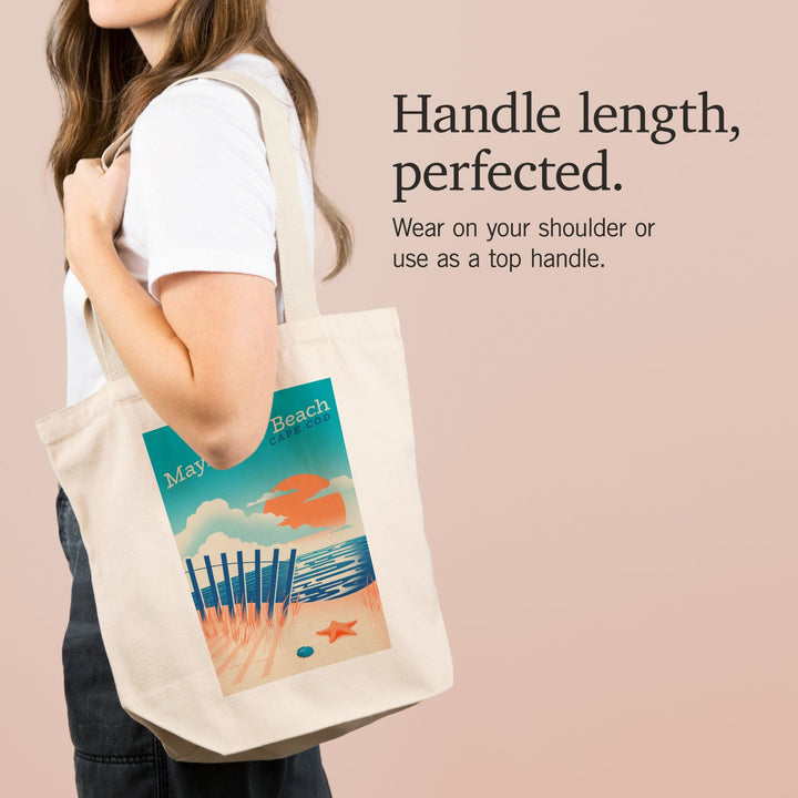 Cape Cod, Massachusetts, Mayflower Beach, Sun-faded Shoreline Collection, Glowing Shore, Beach Scene, Tote Bag Totes Lantern Press 