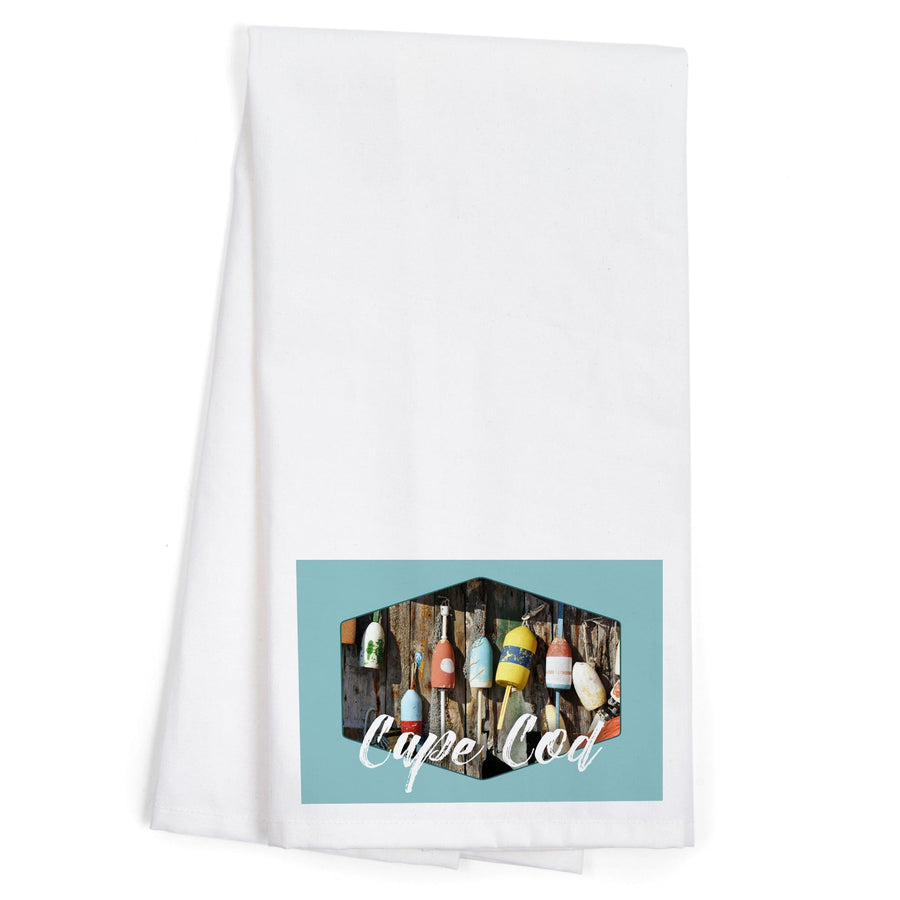 Cape Cod, Massachusetts, Nautical Buoys, Contour, Organic Cotton Kitchen Tea Towels Kitchen Lantern Press 