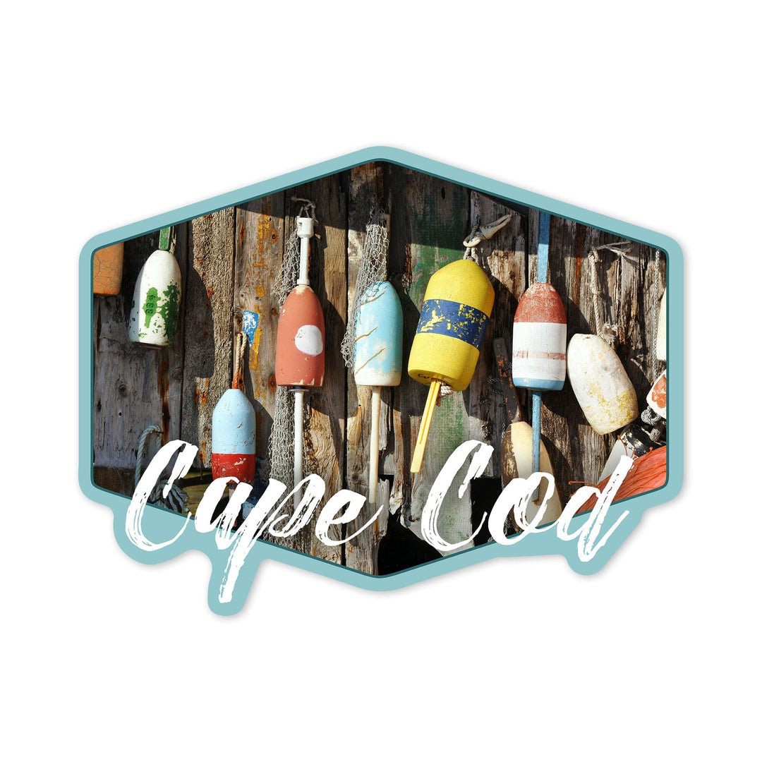 Cape Cod, Massachusetts, Nautical Buoys, Contour, Vinyl Sticker Sticker Lantern Press 